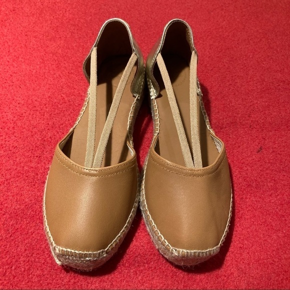 TONI PONS Sz 38 Erla-P Tan Gold Elastic Straps Slip On Espadrilles NWOT - Picture 2 of 7